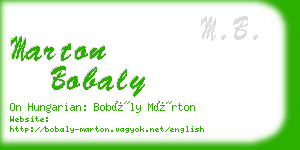 marton bobaly business card